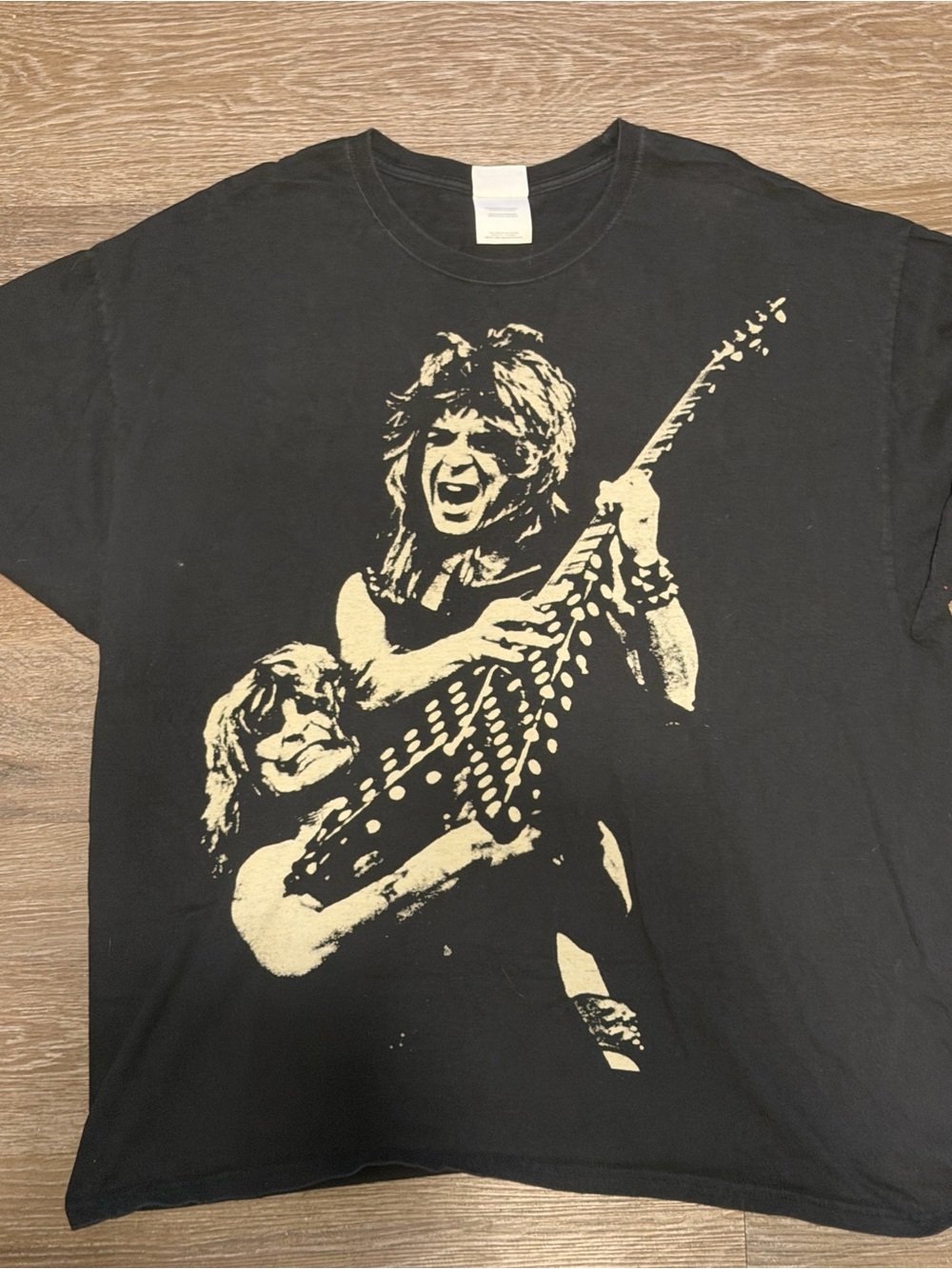 Ozzy Osborne  Hanes Black Heavyweight Tee with Blue Tag and Red Logo